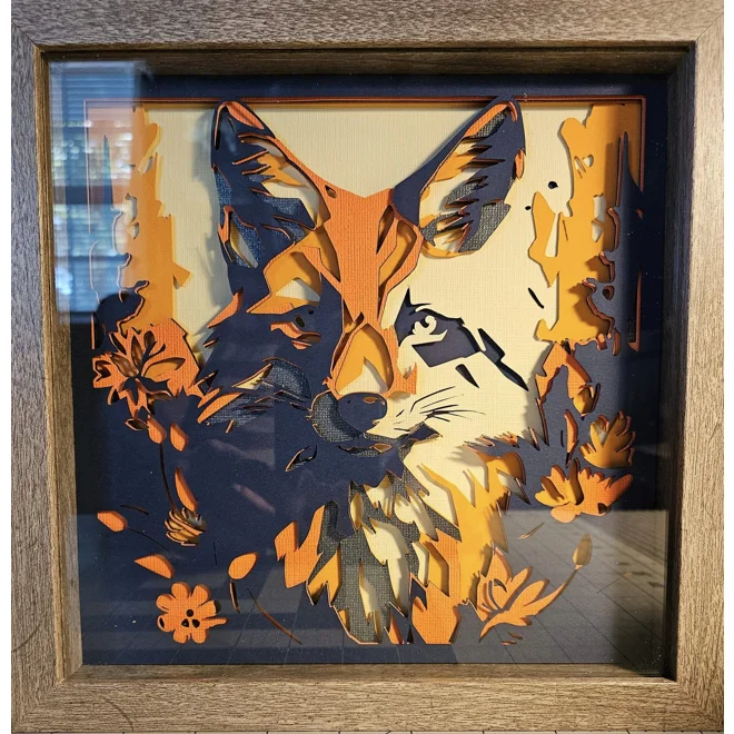product Image for Fox in Abstract 9x9 3D Shadow Box Art