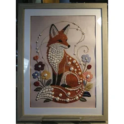 Fox and Pearls 12x16 Framed Art