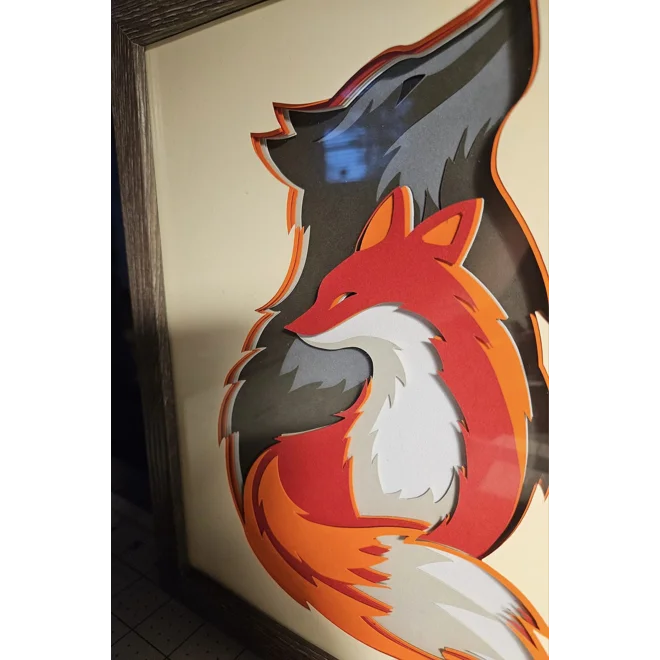 Additional Image for Fox & Wolf 8x10 3D Shadow Box Art