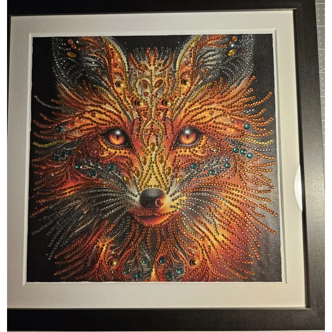 product Image for Fox Face 12x12 Rhinestone Art Framed