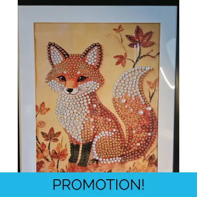 XL Fall Fox 21 x 25 Framed Pearl Art