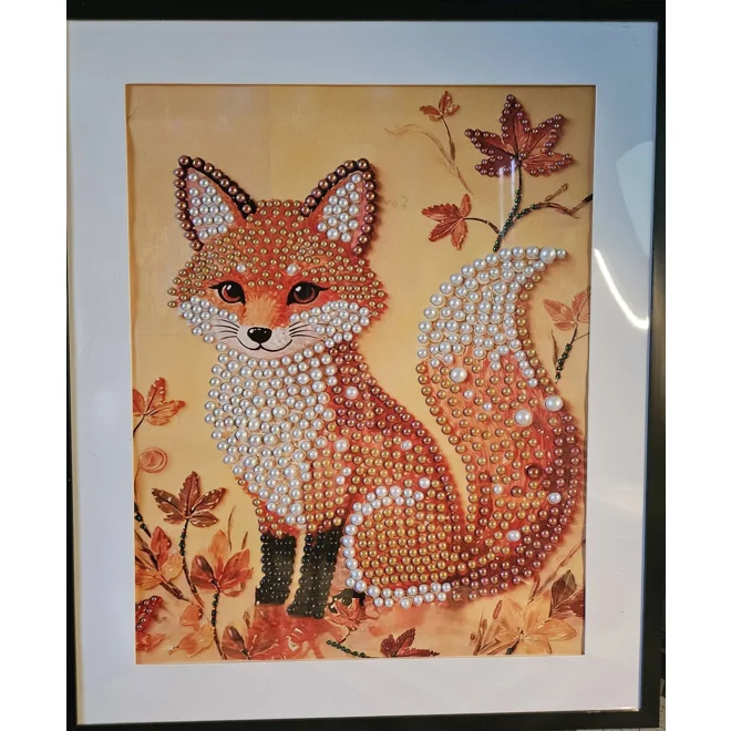 product Image for XL Fall Fox 21 x 25 Framed Pearl Art