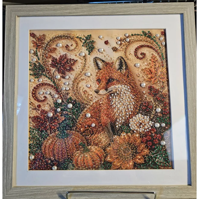 product Image for Fox Fall Harvest 12x12 Framed Rhinestone Art