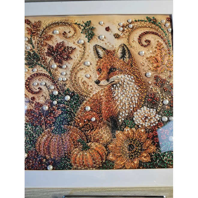 Additional Image for Fox Fall Harvest 12x12 Framed Rhinestone Art