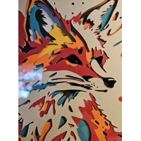 Fox Paint Splash 8x8 3D Framed Art