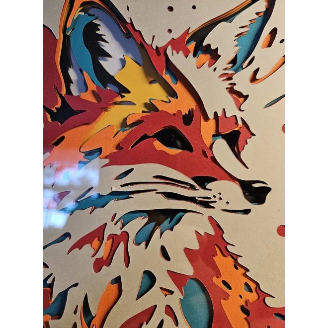 Additional Image for Fox Paint Splash 8x8 3D Framed Art