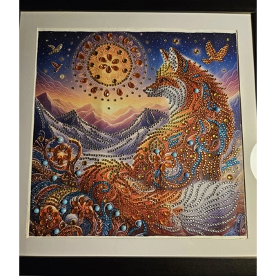 Southwestern Fox 12x12 Framed Rhinestone Art