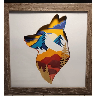 Southwester Fox 8x8 3D Shadow Box Art Southwester Fox 8x8 3D Shadow Box Art