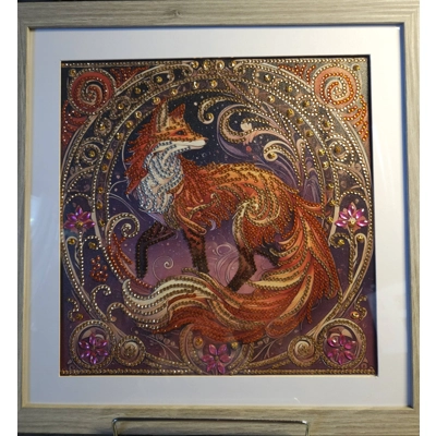 Fox Traditional 12x12 Framed Rhinestone Art