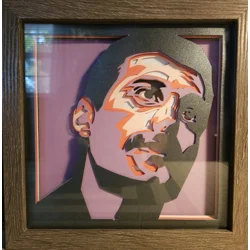 Freddie Mercury 3D 8x8 Pop Art Shadow Box