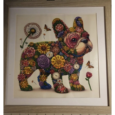 French Bulldog Mosaic 12x12 Framed Rhinestone Art French Bulldog Mosaic 12x12 Framed Rhinestone Art