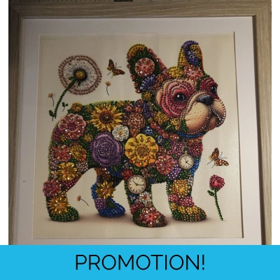 French Bulldog Mosaic 12x12 Framed Rhinestone Art French Bulldog Mosaic 12x12 Framed Rhinestone Art