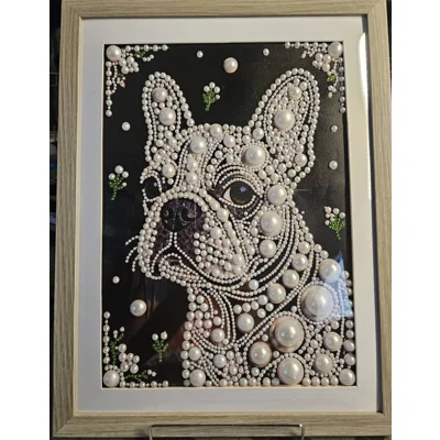 French Bulldog Pearls 12x16 Framed Art