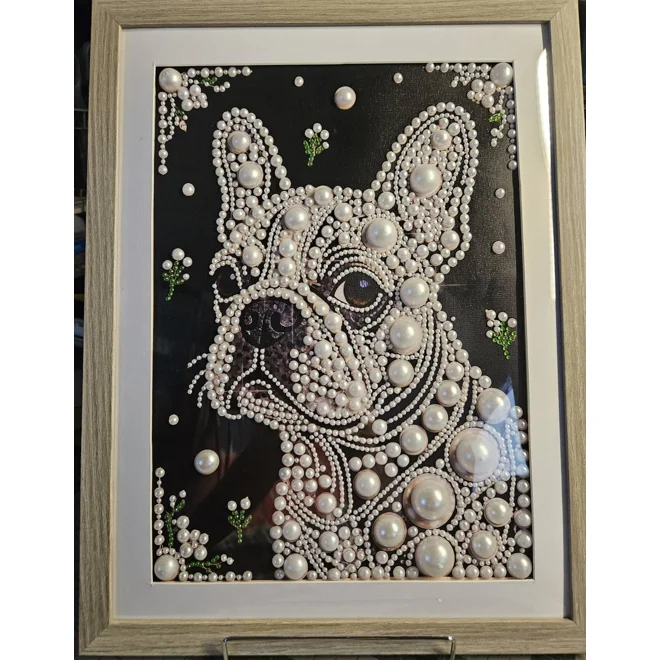 product Image for French Bulldog Pearls 12x16 Framed Art