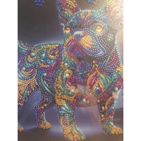 French Bulldog Neon 12x12 Framed Rhinestone Art