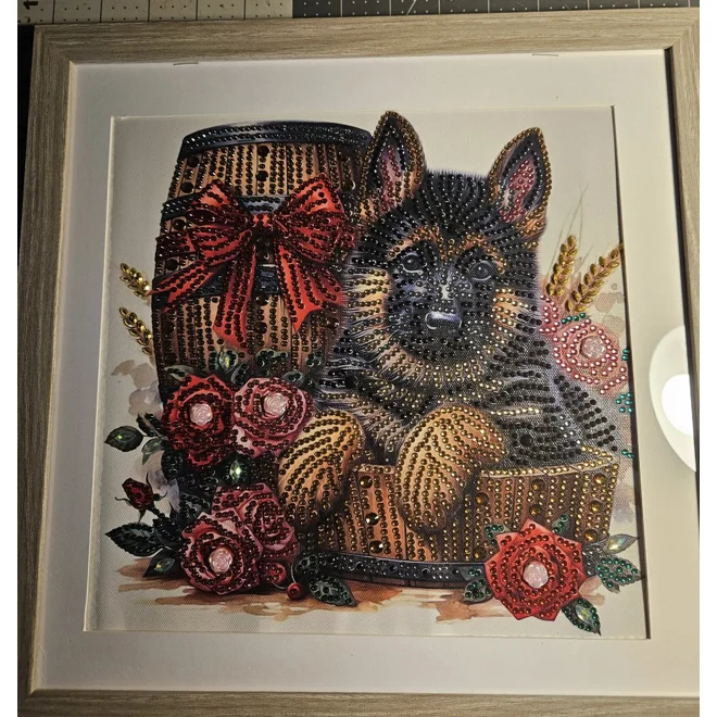 product Image for German Shepherd 12x12 Framed Rhinestone Art