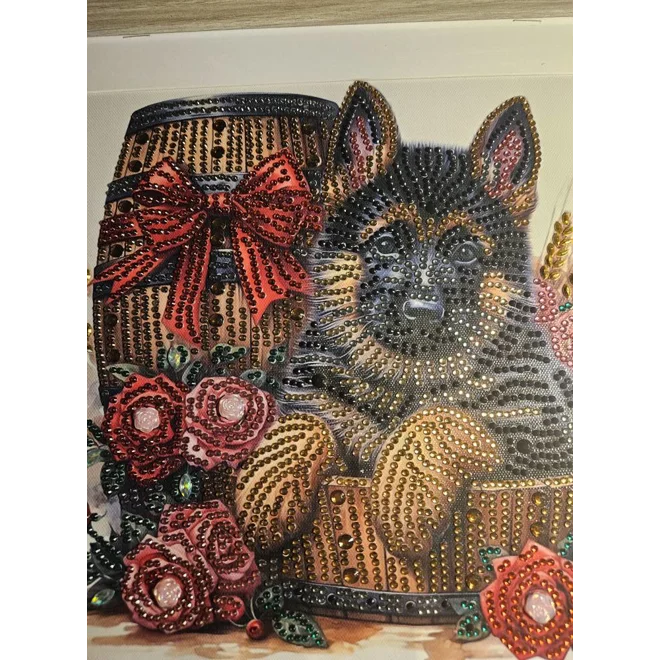 Additional Image for German Shepherd 12x12 Framed Rhinestone Art