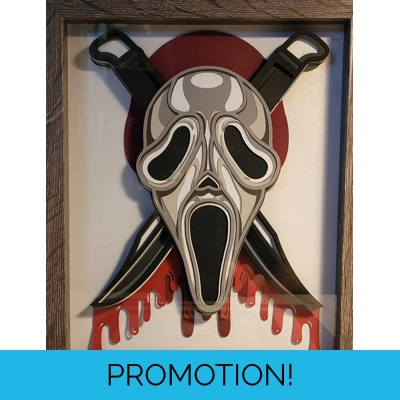 Ghost Face 8x10 3D Shadow Box Art Ghost Face 8x10 3D Shadow Box Art