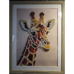 Giraffe Color Pearls 12x16 Framed Art