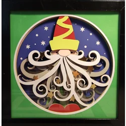 A Gnome Christmas 8x8 3-D Shadow Box Art