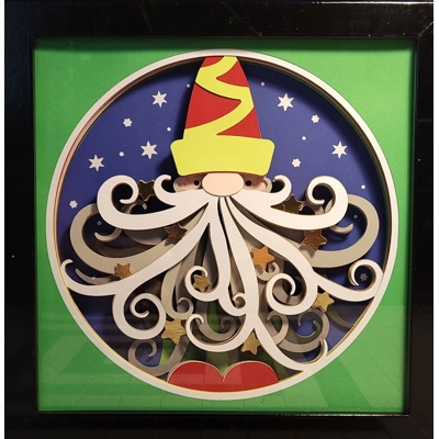 A Gnome Christmas 8x8 3-D Shadow Box Art A Gnome Christmas 8x8 3-D Shadow Box Art