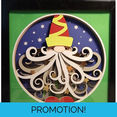 A Gnome Christmas 8x8 3-D Shadow Box Art A Gnome Christmas 8x8 3-D Shadow Box Art