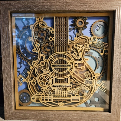 Guitar 8x8 3D Shadow Box Art Guitar 8x8 3D Shadow Box Art