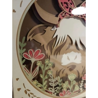 Highland Cow "Coo" 8x8 Shadow Box Art