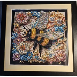 Honey Bee 12x12 Framed Rhinestone Art