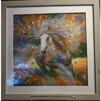 Horse of Diamonds 12x12 Framed Rhinestone Art