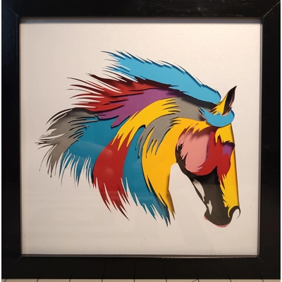 My Horse of Many Colors 8x8 Shadow Box