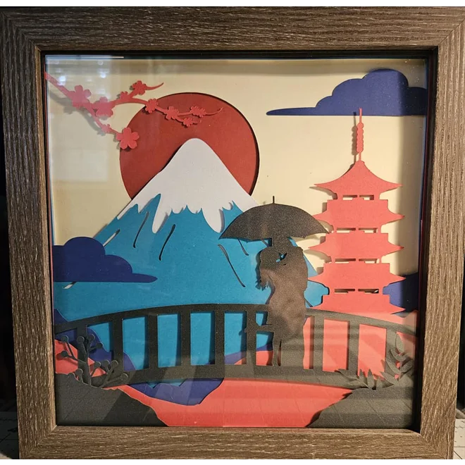 Additional Image for Japan Sunset 8x8 3D Shadow Box Art