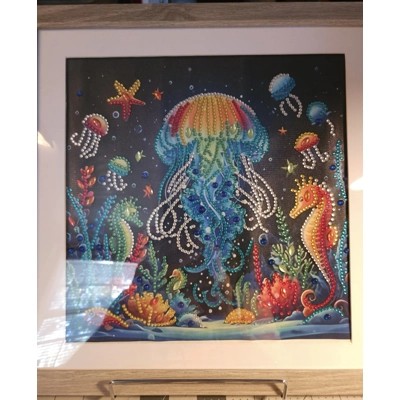 Jellyfish Dreams 12x12 Framed Rhinestone Art Jellyfish Dreams 12x12 Framed Rhinestone Art