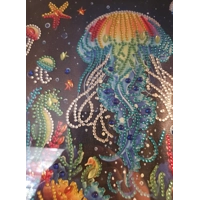 Jellyfish Dreams 12x12 Framed Rhinestone Art
