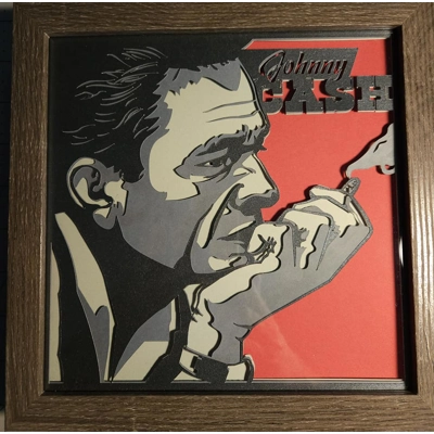 Johnny Cash Pop Art 8x8 3D Shadow Box Johnny Cash Pop Art 8x8 3D Shadow Box
