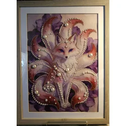Kitsune 12x16 Framed Pearl Art
