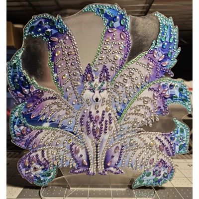 Kitsune 9 Tail Magical Fox 8x8 Table Top Rhinestone Art