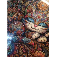 Kitten Mandala 12x12 Framed Rhinestone Art