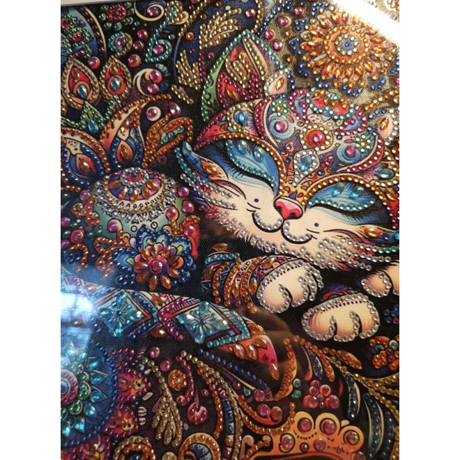 Additional Image for Kitten Mandala 12x12 Framed Rhinestone Art