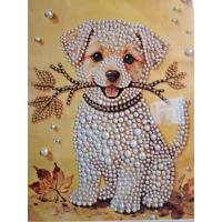Lab Puppy Pearls 18x22 Framed Art