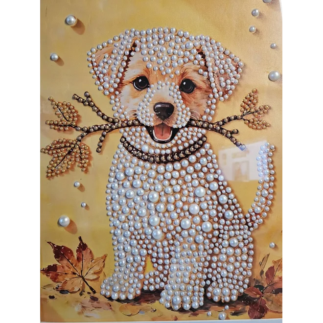 Additional Image for Lab Puppy Pearls 18x22 Framed Art