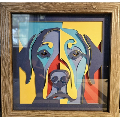 Labrador Retriever Colors 8x8 3D Shadow Box Art Labrador Retriever Colors 8x8 3D Shadow Box Art