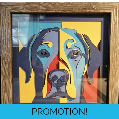 Labrador Retriever Colors 8x8 3D Shadow Box Art Labrador Retriever Colors 8x8 3D Shadow Box Art