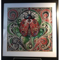 Ladybug 12x12 Framed Rhinestone Art