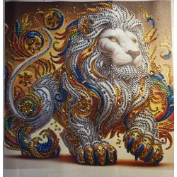 Lion Flair 12x12 Framed Rhinestone Art