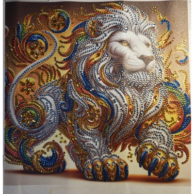 Lion Flair 12x12 Framed Rhinestone Art