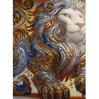 Lion Flair 12x12 Framed Rhinestone Art