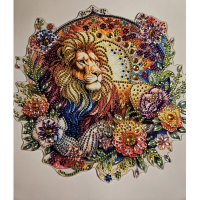 Lion Hanging Rhinestone Art