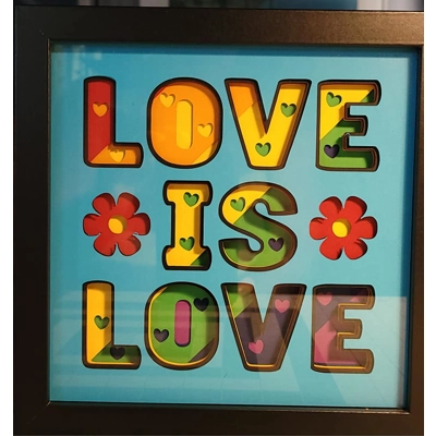 Love Is Love 8x8 3D Shadow Box Art Love Is Love 8x8 3D Shadow Box Art