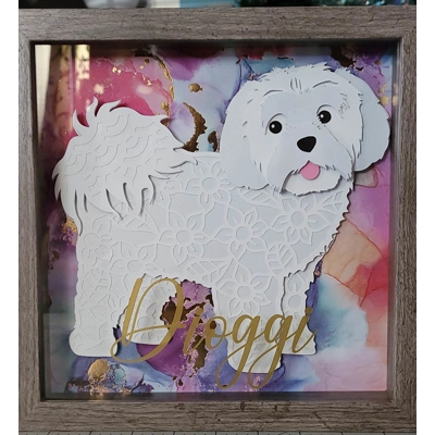 Maltese 9x9 3-D Shadow Box